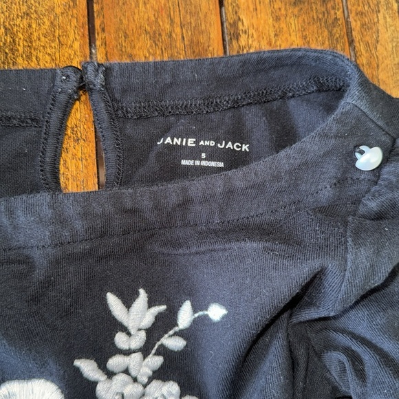 Janie and Jack Girls 5T Long Sleeve Black Tee - Picture 5 of 6